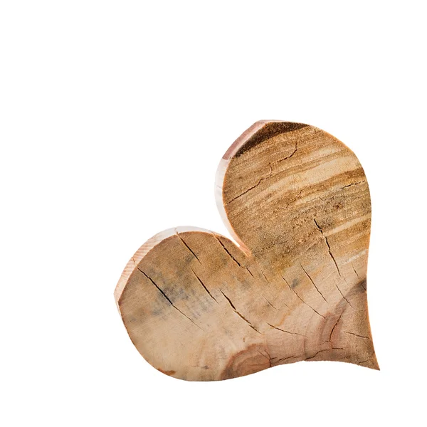 Corazón de madera sobre blanco —  Fotos de Stock