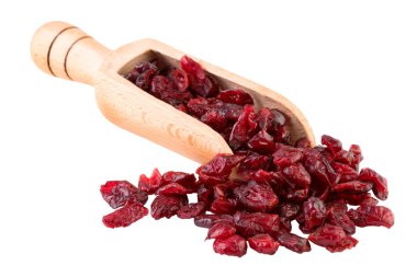 İzole üzerinde beyaz Cranberries kurutulmuş