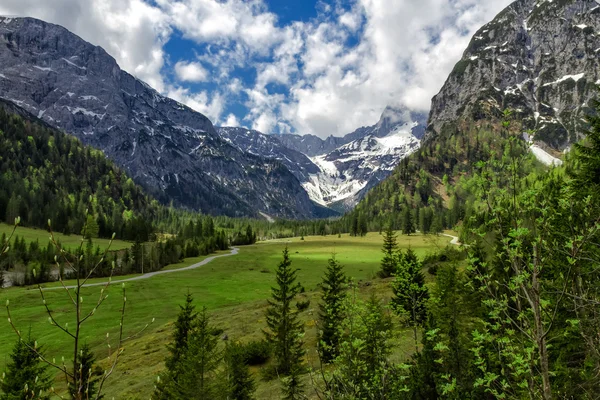 Spring Mountain Paisagem, Alpes, Áustria — Fotografia de Stock