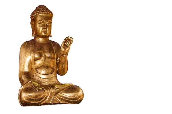 Boeddha goud standbeeld geïsoleerde uitknippad opgenomen — Stockfoto