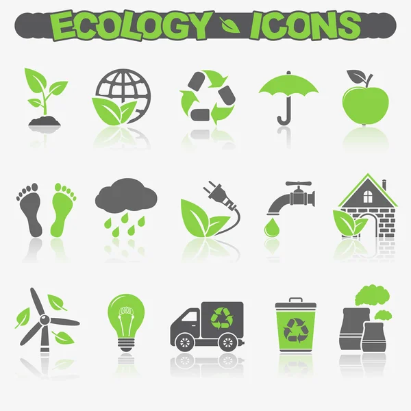 Conjunto de iconos de ecología — Archivo Imágenes Vectoriales