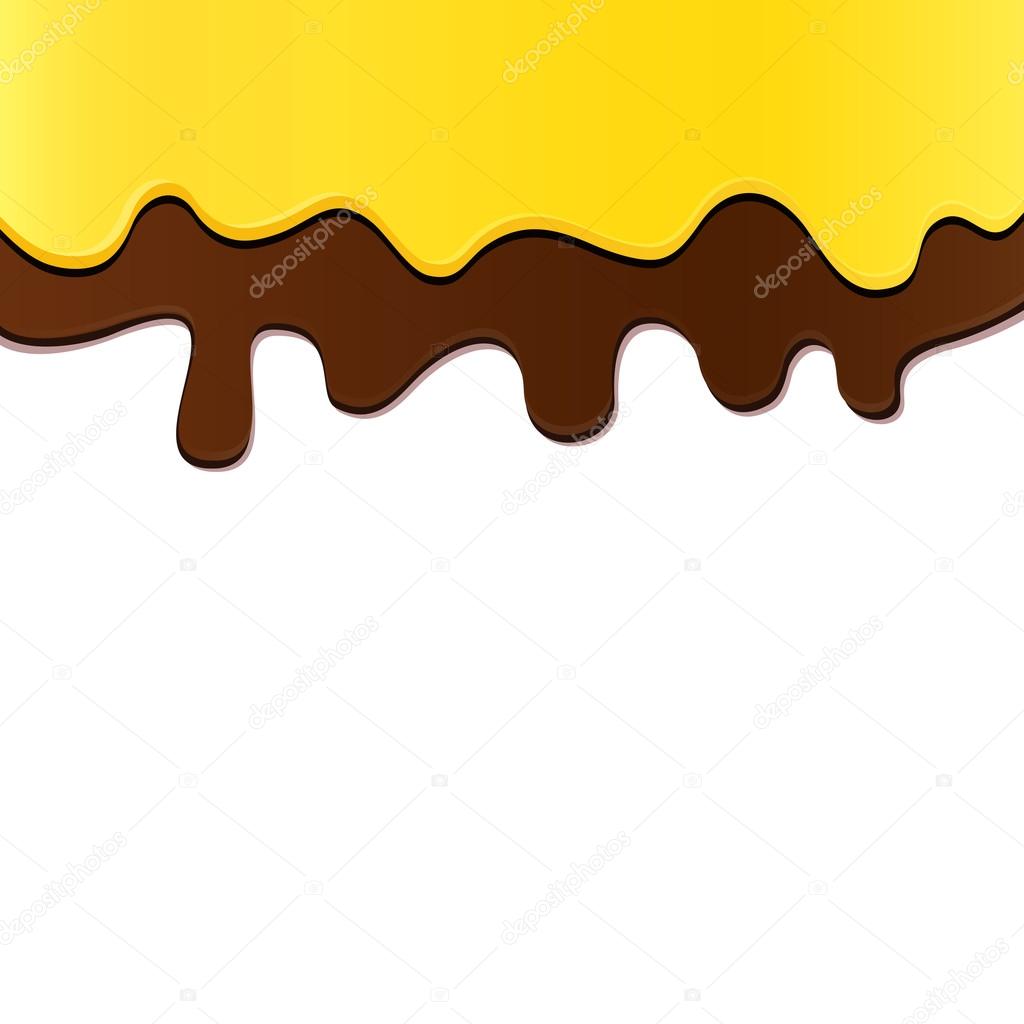 Background with caramel and chocolate cream on top