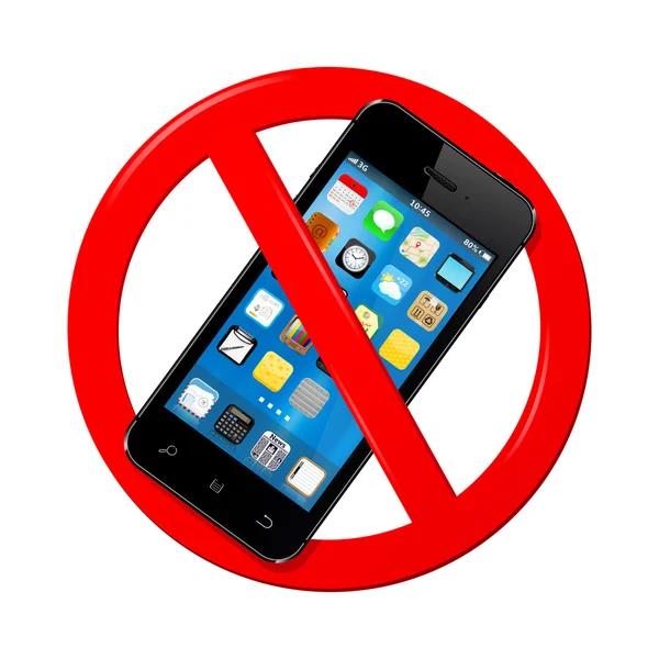 Ne használjon bejelentkezési mobiltelefon — Stock Vector