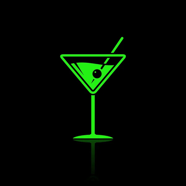 Icona stile neon cocktail — Vettoriale Stock