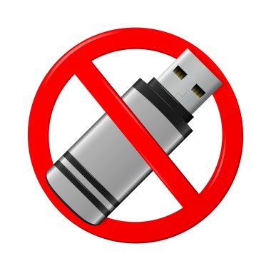 USB stick işareti kullanın değil