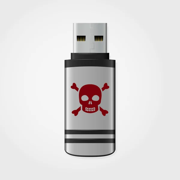 USB флеш-накопичувач заражене шкідливе програмне забезпечення — стоковий вектор