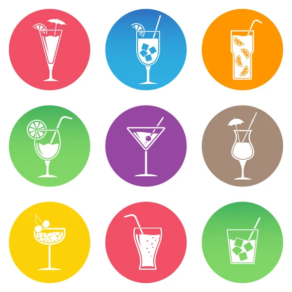 Cocktail icon set — Stock Vector