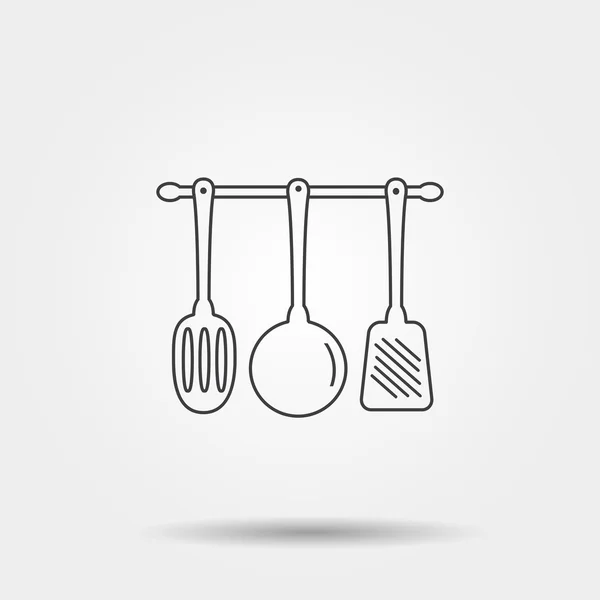 Utensílios de cozinha ícone — Vetor de Stock