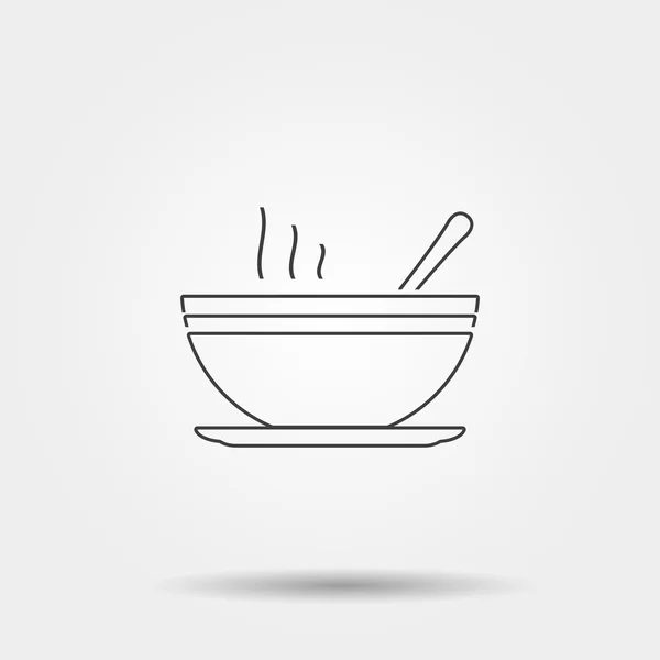 Sopa ttin línea icono — Vector de stock