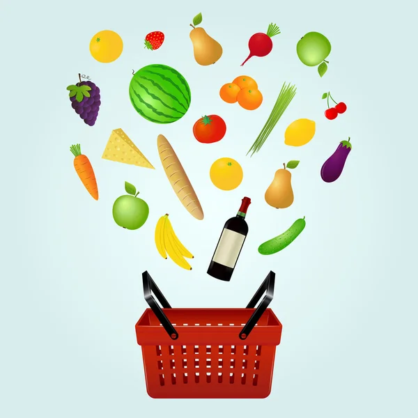 Concept de shopping alimentaire — Image vectorielle