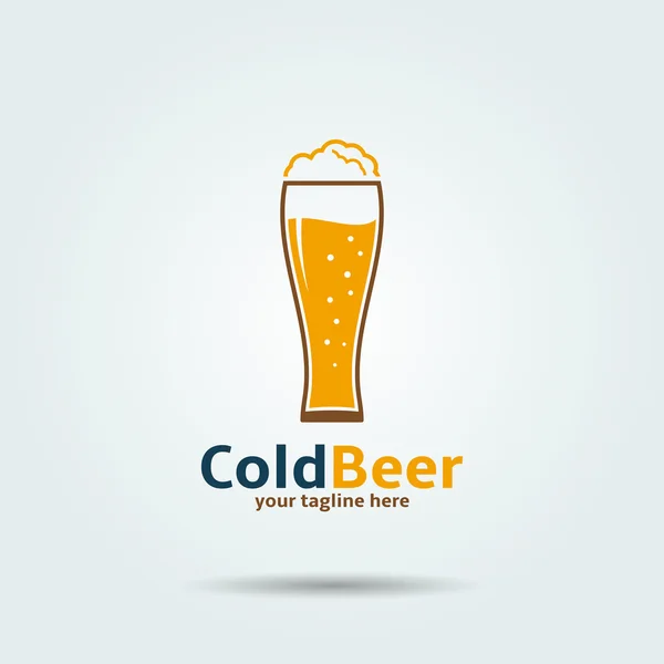 Modello di design del logo vettoriale della birra fredda — Vettoriale Stock