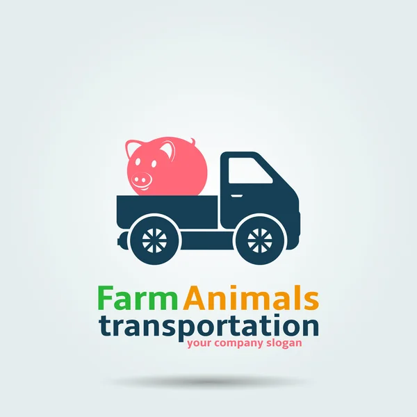 Fattoria animali trasporto logo — Vettoriale Stock