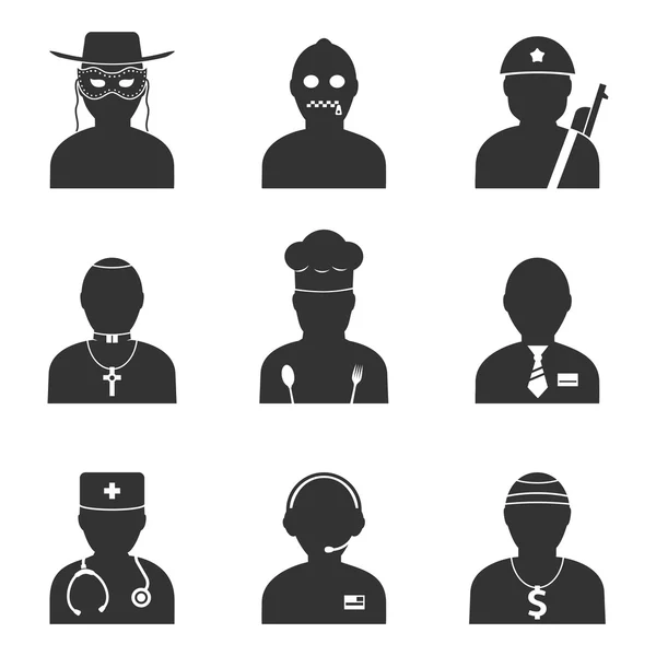 Ensemble d'icônes des professions — Image vectorielle