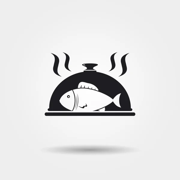Icône poisson grillé — Image vectorielle