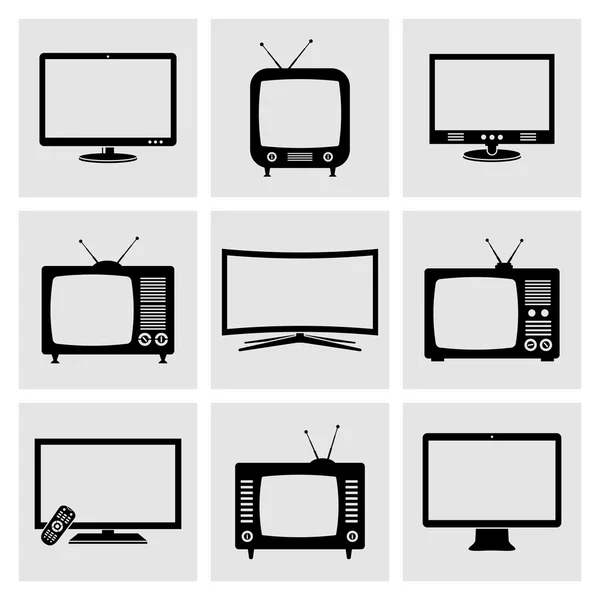 TV icons set — Stock Vector