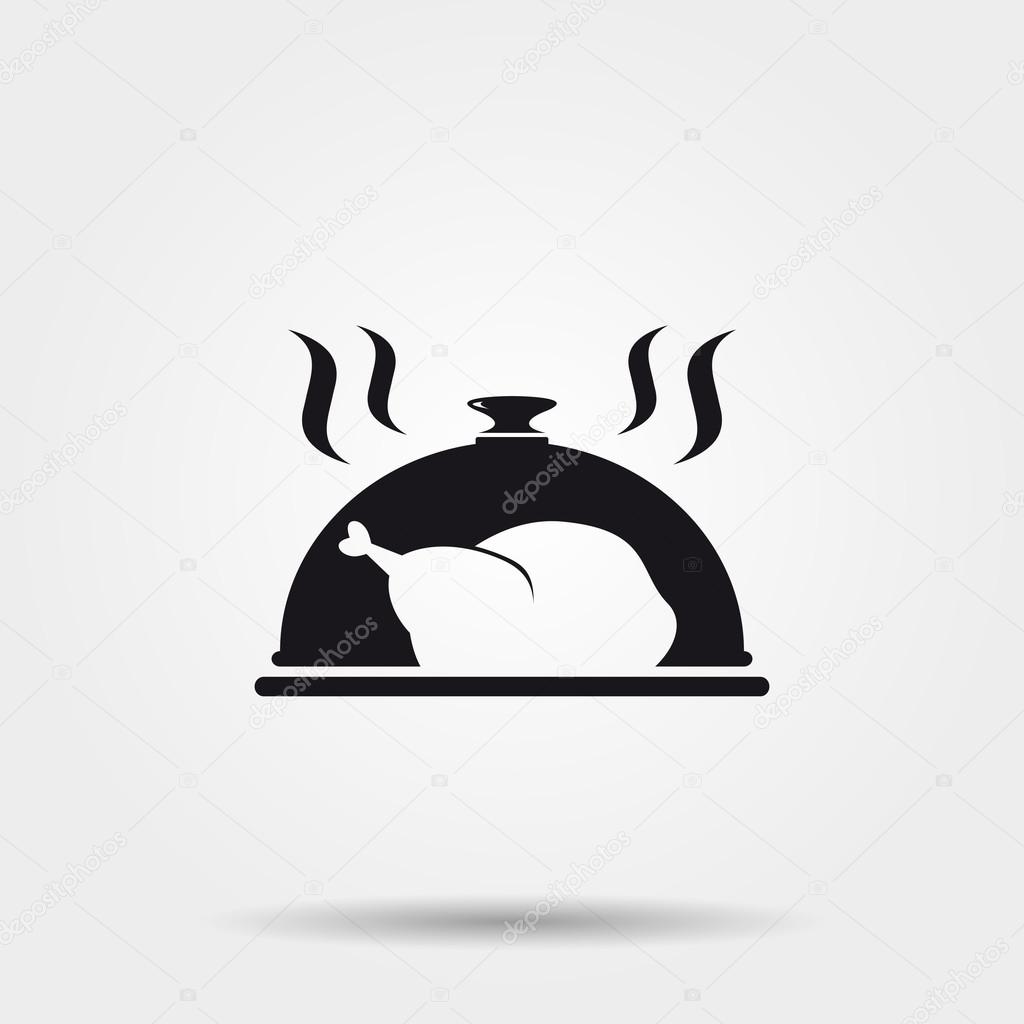 Grilled turkey icon. Vector illustration.