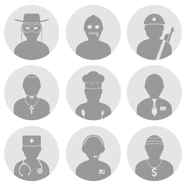 Avatar profil bild ikoner set — Stock vektor