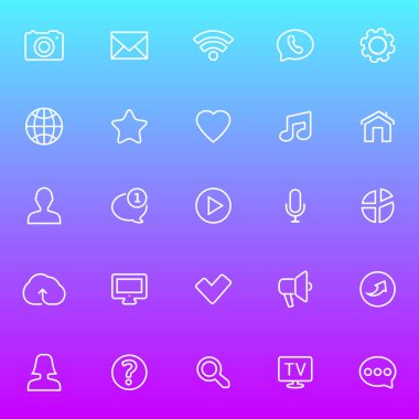 Gradyan arkaplanda kullanıcı arayüzü modern satır simgesi ayarlandı. Vektör illüstrasyonu.