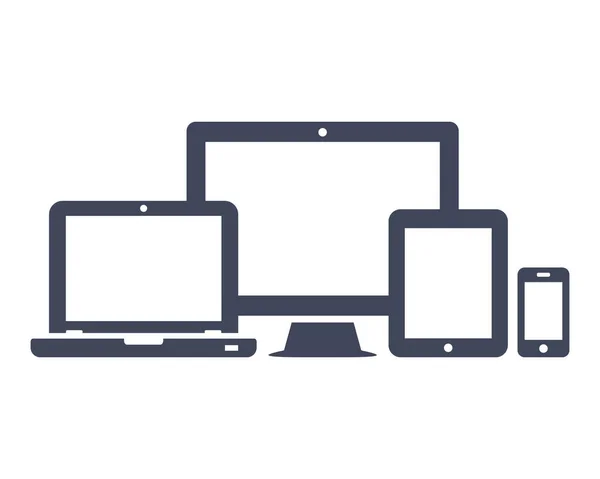 Адаптивний Дизайн Екрану Веб Комп Ютера Ноутбука Смартфона Набору Піктограм — стоковий вектор