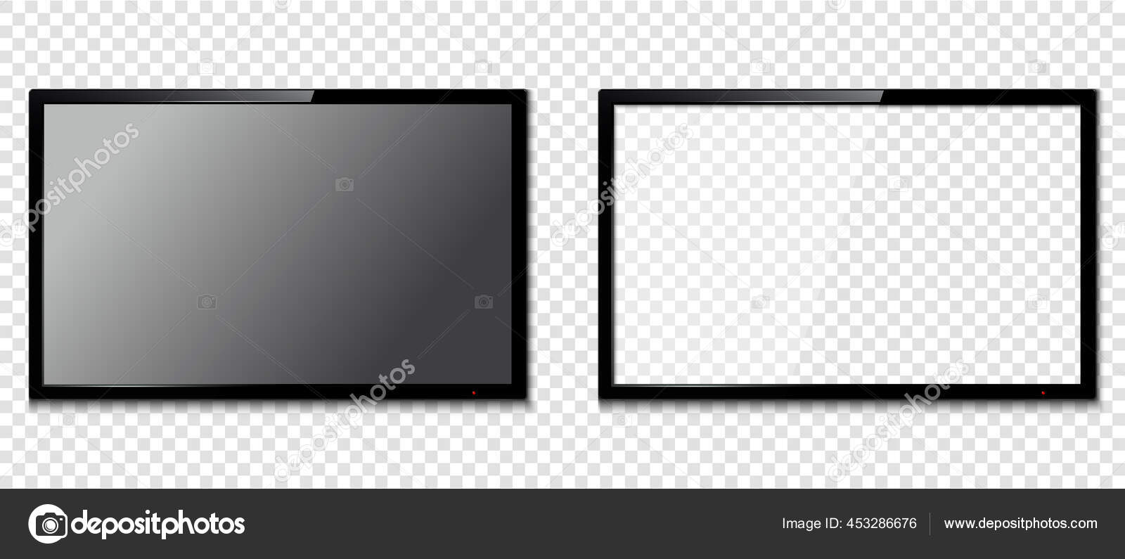 透明背景に隔離された2つの現実的なテレビ画面のセット ベクターイラスト ストックベクター C Fad 透明背景に隔離された2つの現実的なテレビ画面のセット ベクターイラスト ストックベクター C Fad
