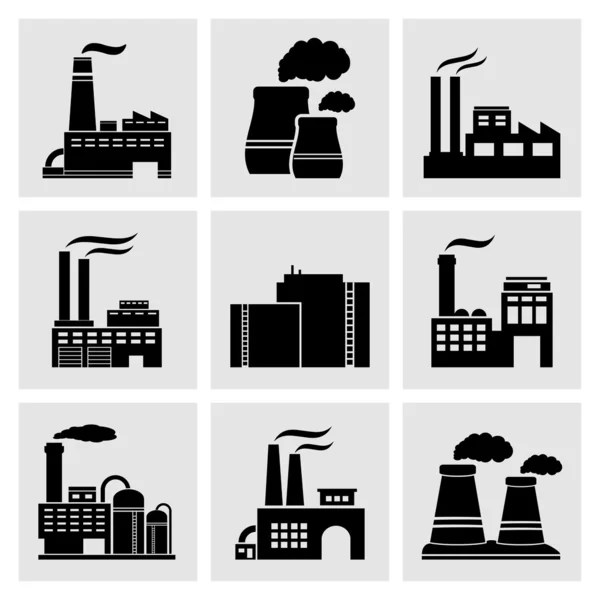 Factory icons — Stock Vector