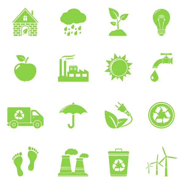 Iconos de ecología y reciclaje — Vector de stock