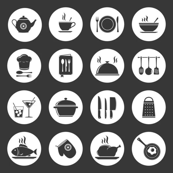 Gotowania idealna kuchnia zestaw ikon — Wektor stockowy