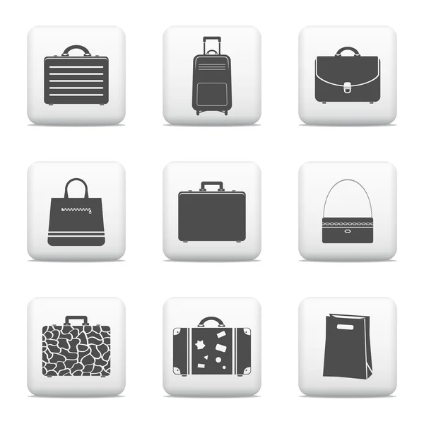 बैग और सूटकेस प्रतीक — स्टॉक वेक्टर