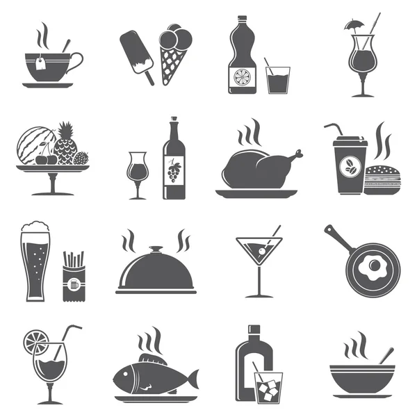 Eten en drinken pictogrammen — Stockvector