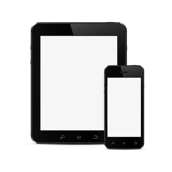 Tablet-PC mit Mobiltelefon — Stockvektor