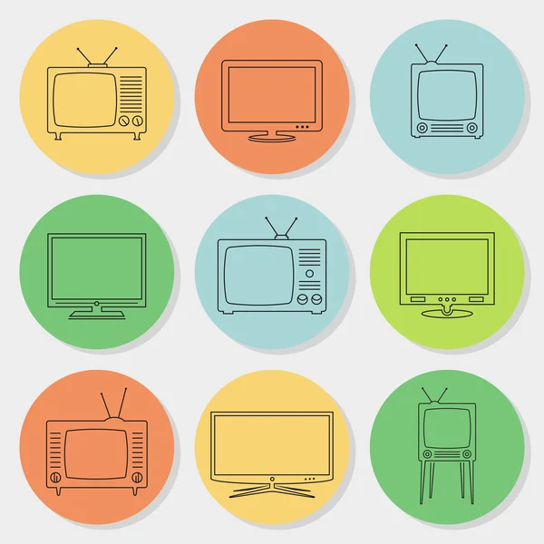 Iconos de televisión — Archivo Imágenes Vectoriales