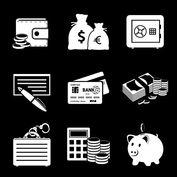 Iconos de dinero — Vector de stock