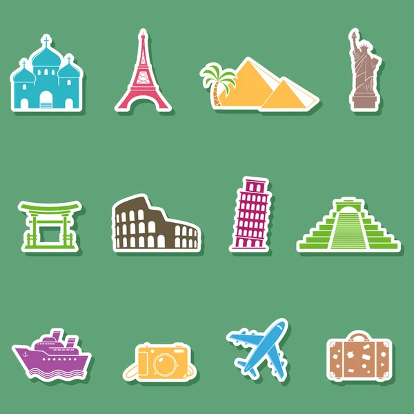 Icons set landmarks and cultures — Stock Vector