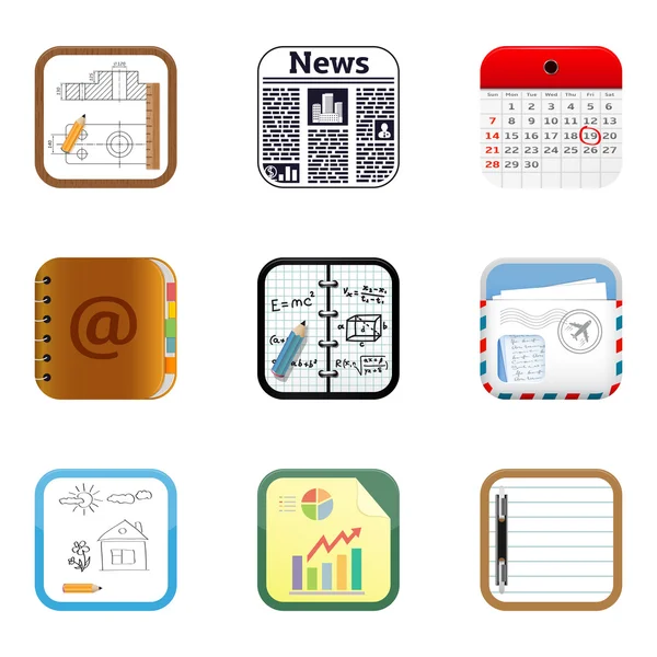 Dokumente Apps Symbole — Stockvektor