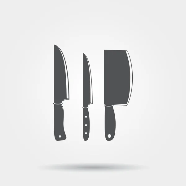 Kitchen knives icons — Stock Vector