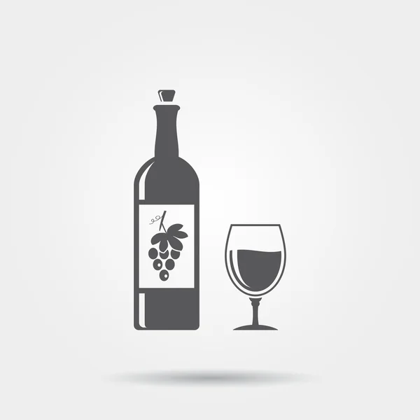 Flasche Wein mit einem Glas — Stockvektor