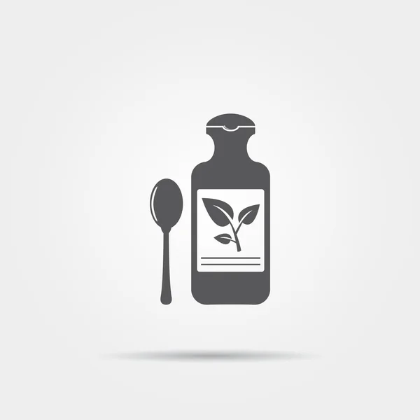 Icono de medicina herbal — Vector de stock