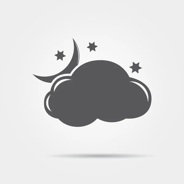 Ícone de noite parcialmente nublado — Vetor de Stock