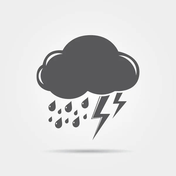 Cloud met bliksem en regen — Stockvector
