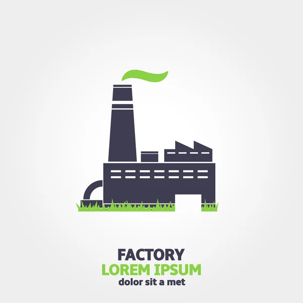 Eco fabrieksicoon — Stockvector