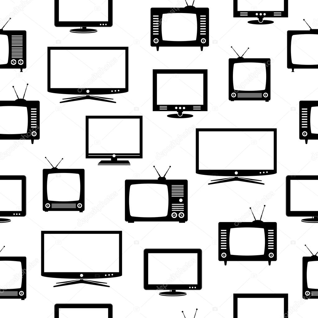 Seamless pattern with television sets