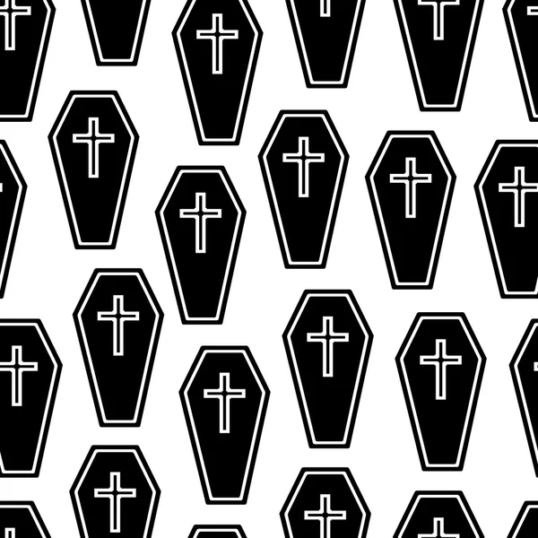 Coffins seamless pattern. — Stock Vector
