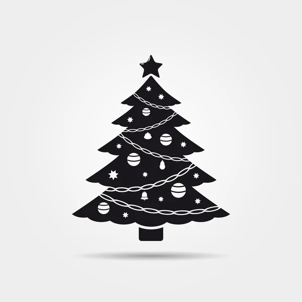 Árbol de Navidad con icono estrella — Vector de stock