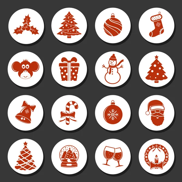 Ensemble d'icônes de Noël — Image vectorielle