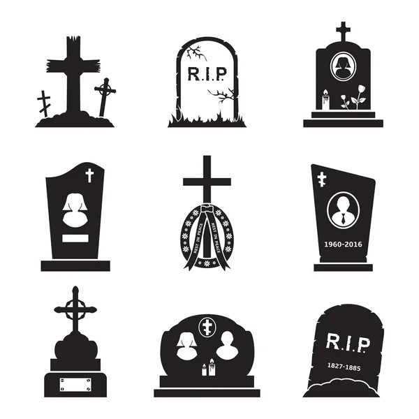 Vector Grave Icons — Stock Vector