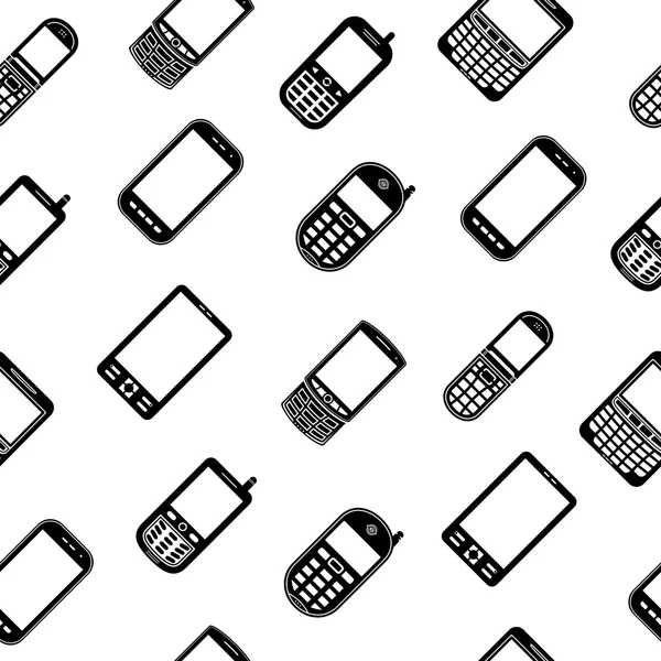 Mobile phones seamless pattern — Stock Vector