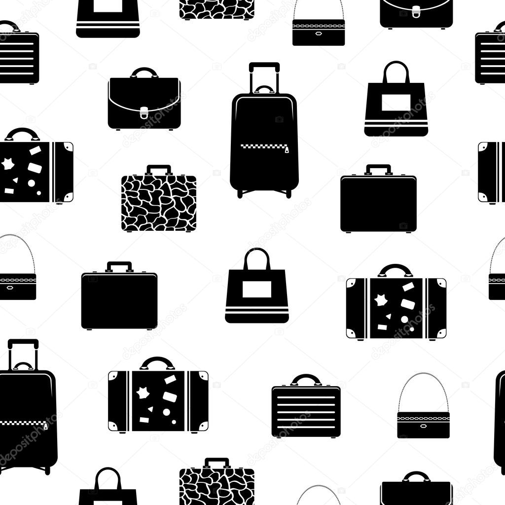 Seamless pattern with bags and suitcases