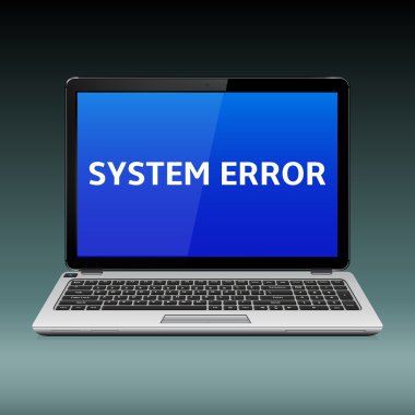 Mavi ekranda sistem hata iletisi ile dizüstü bilgisayar