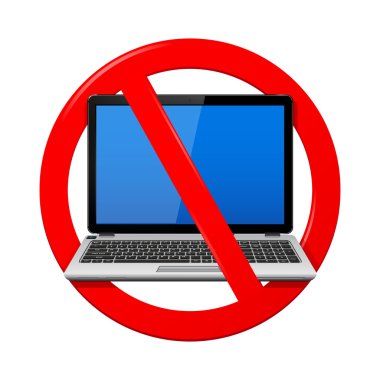 No Laptop Sign clipart