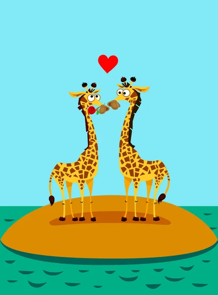 Giraffen in de liefde. Illustratie — Stockfoto